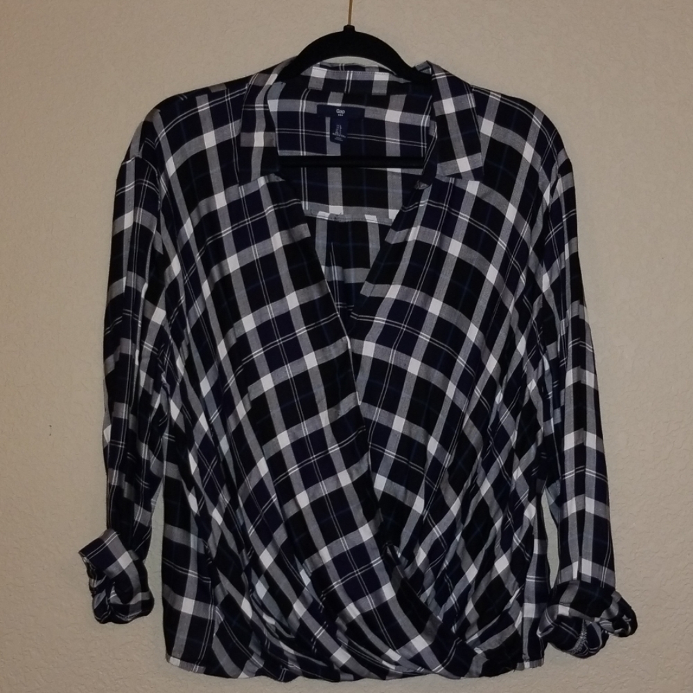 GAP Plaid Wrap Shirt
